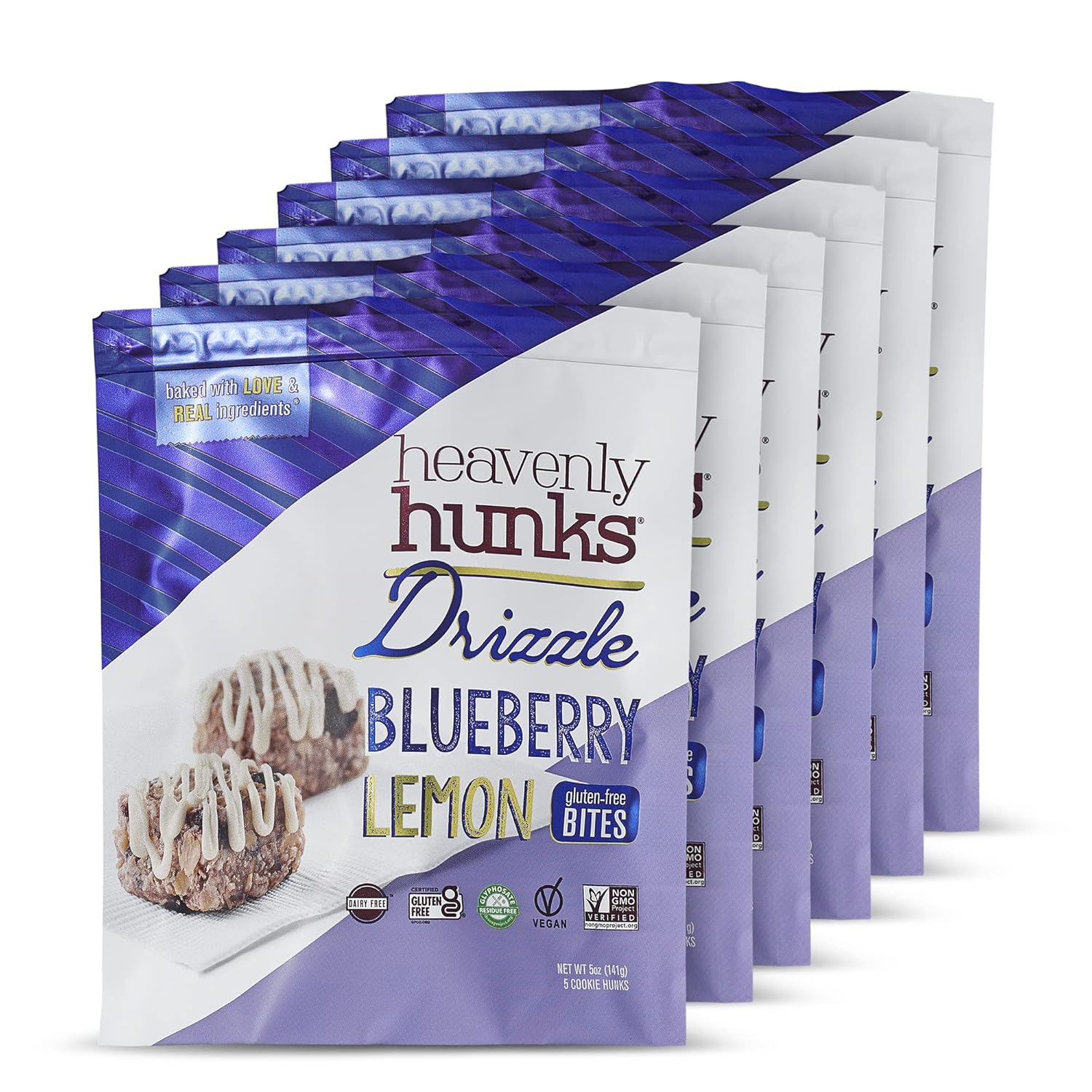 Heavenly Hunks Blueberry Lemon Drizzle, 6, 5oz Bags
