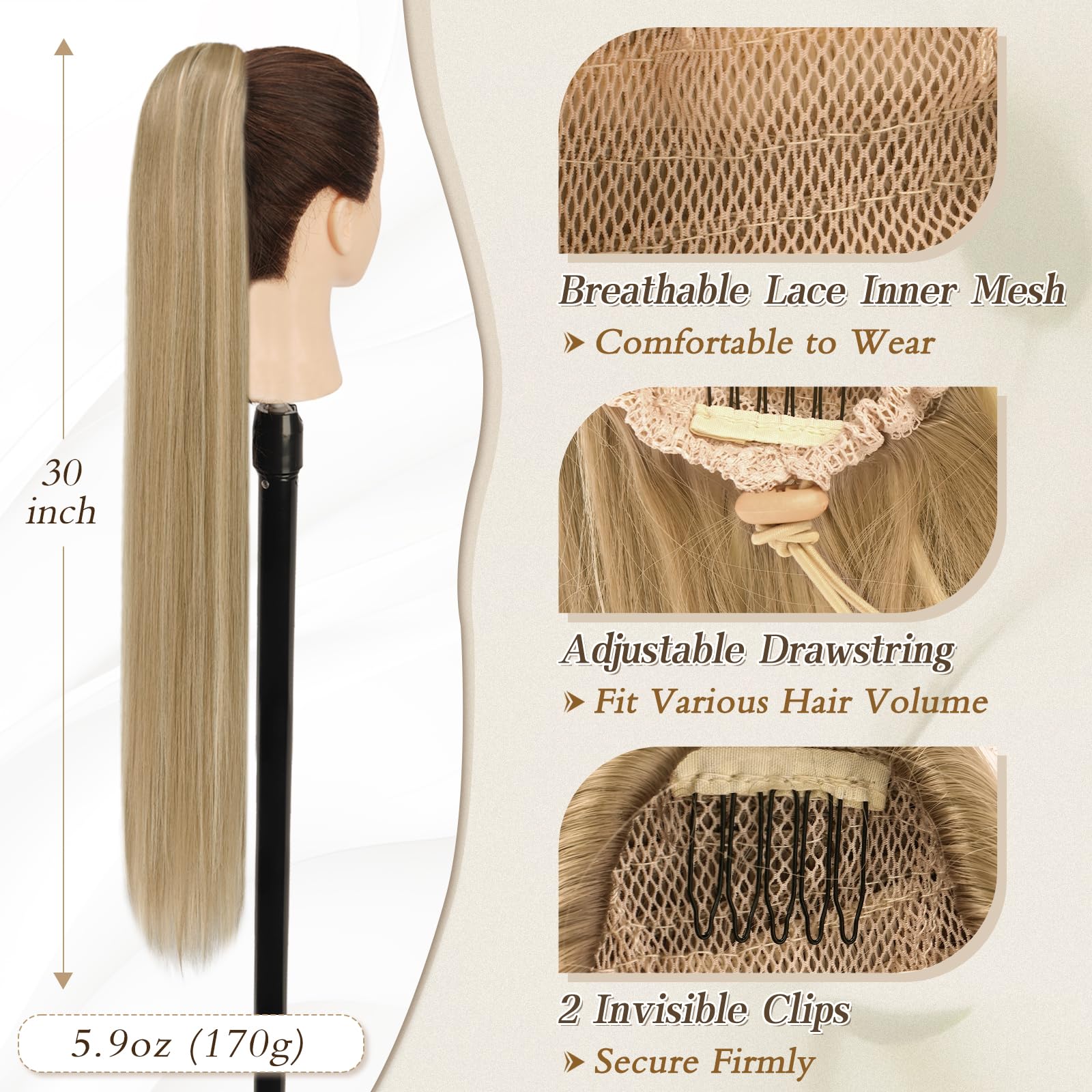 BARSDAR Drawstring Ponytail Extension - Image 2