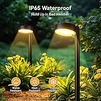 Vista 3 de 8 Pack Solar Pathway Lights Outdoor, 12 Brighter LED Solar Lights Outdoor Waterproof, Up to 12 Hrs Modern Path Light for Yard Garden Walkway
