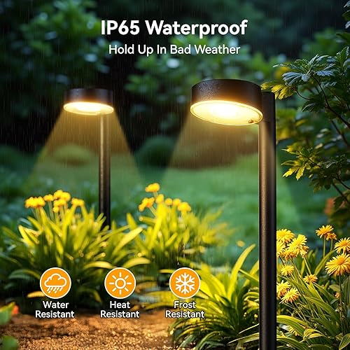 Miniatura 3 de 8 Pack Solar Pathway Lights Outdoor, 12 Brighter LED Solar Lights Outdoor Waterproof, Up to 12 Hrs Modern Path Light for Yard Garden Walkway