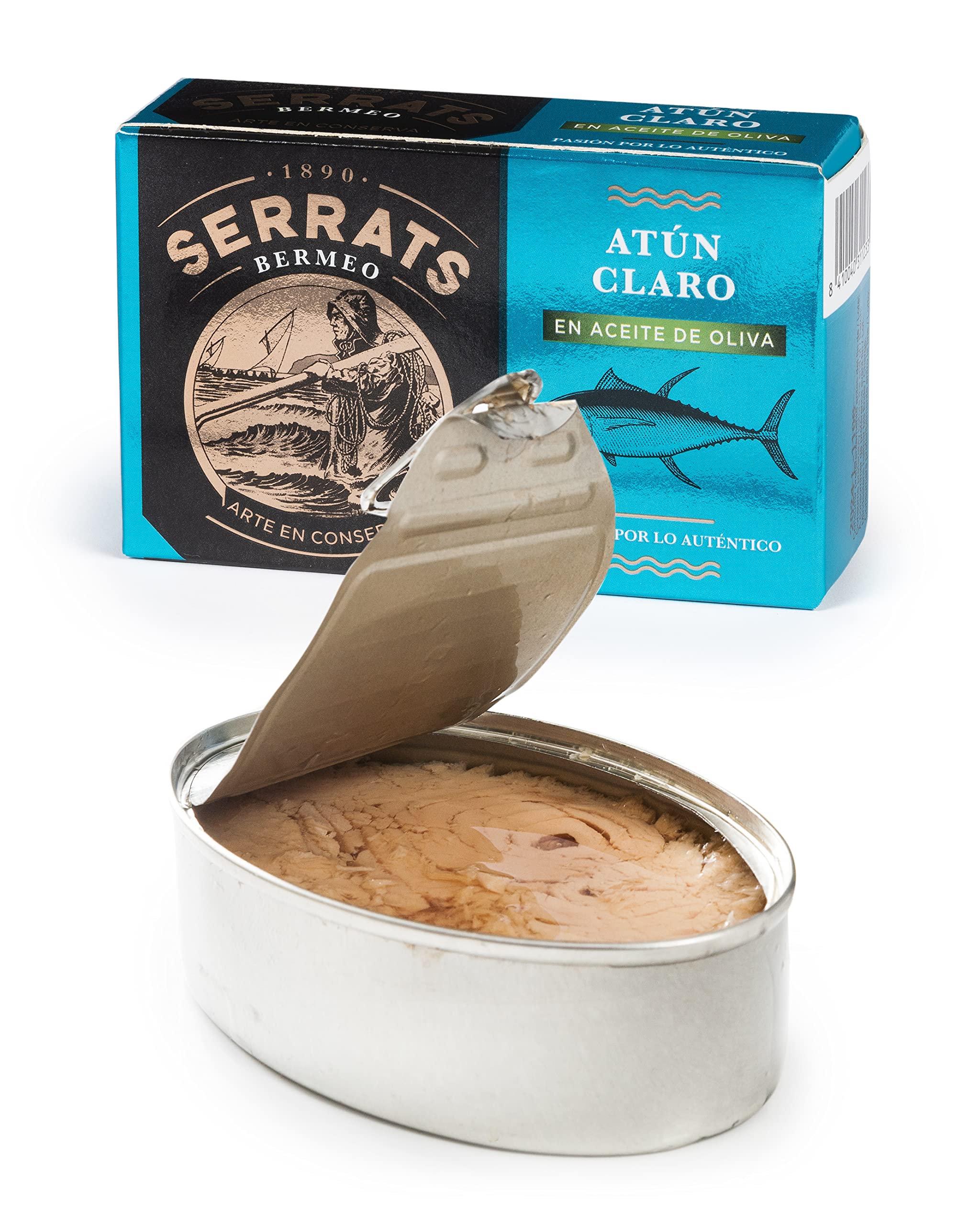 CONSERVAS SERRATS - Atún Claro en Aceite de Oliva Seleccionado - 12 Latas x 112g (Total: 1344g) - Elaboración Artesanal desde 1890 - Sin Gluten - Rico en Omega 3 – Gourmet