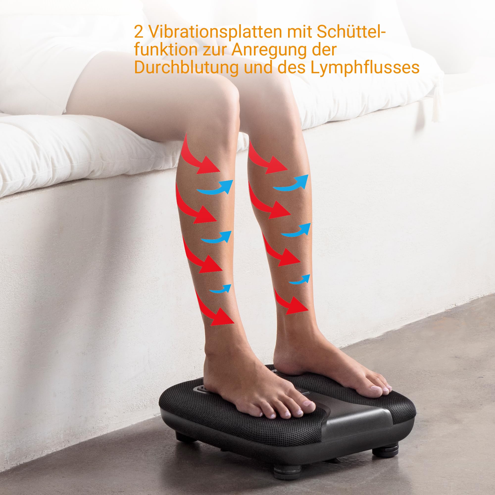 medisana LM 100 Bein- und Fußmassagegerät, Shiatsu-Massagegerät | Fußmassage mit Wärmefunktion zur Entspannung, Massage mit 2 Vibrationsplatten für Lymphfluss und Durchblutung, elektrisch
