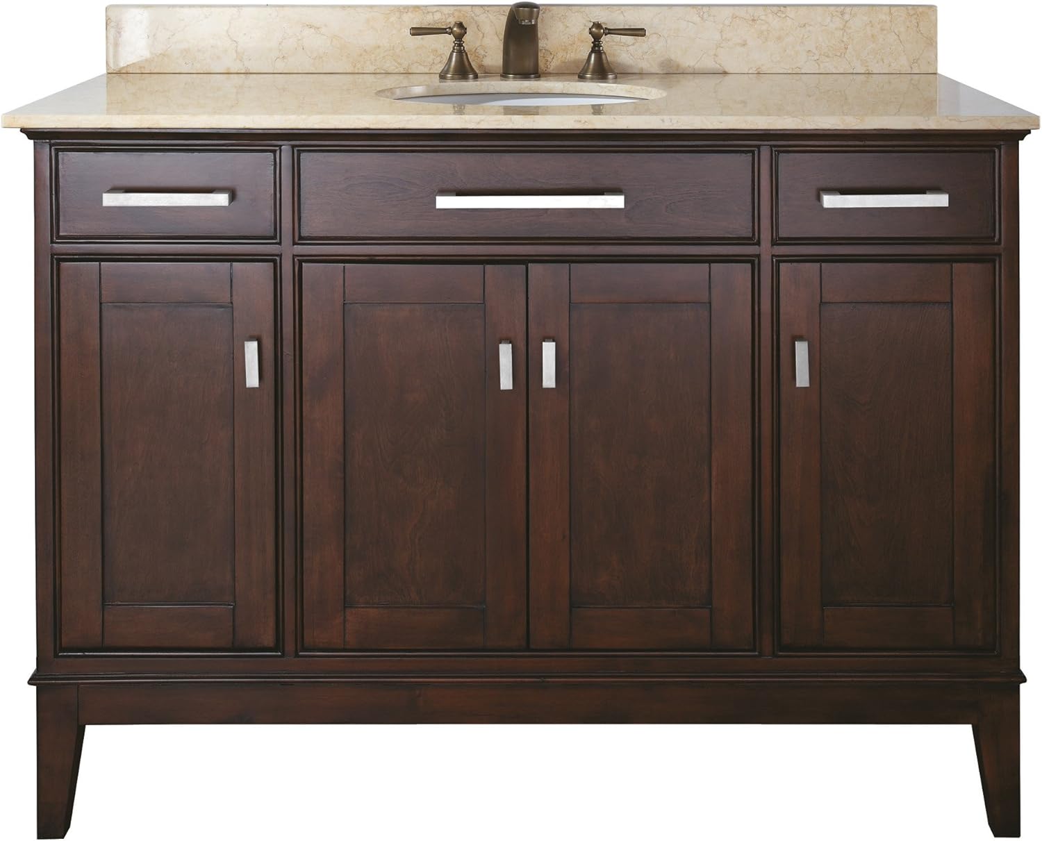 Avanity Madison 48 in. Vanity with Beige Marble Top and Sink in Light