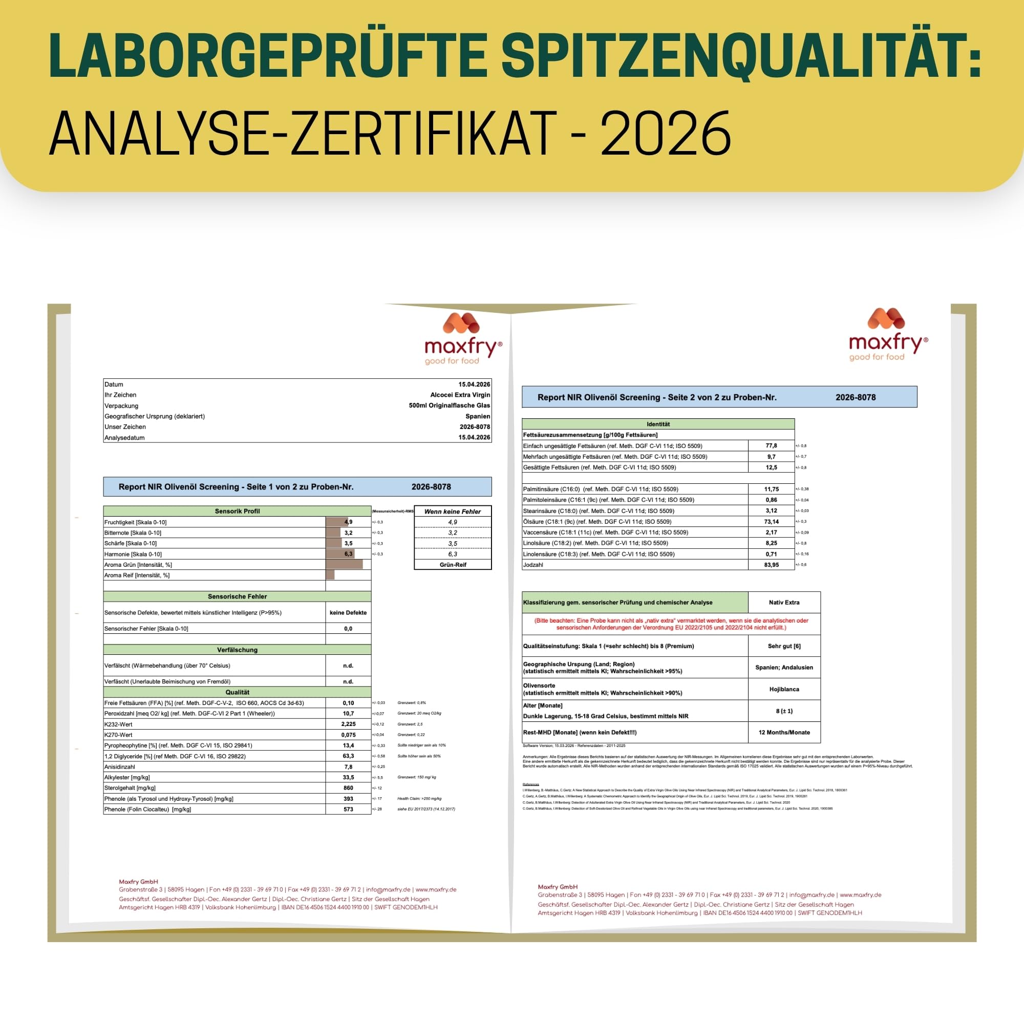 ALCOCEI Extra Natives Olivenöl aus Spanien | 5 Liter | Kaltgepresst | 0,2-0,3% Säuregehalt | Kaltextraktion innerhalb von 12 Stunden