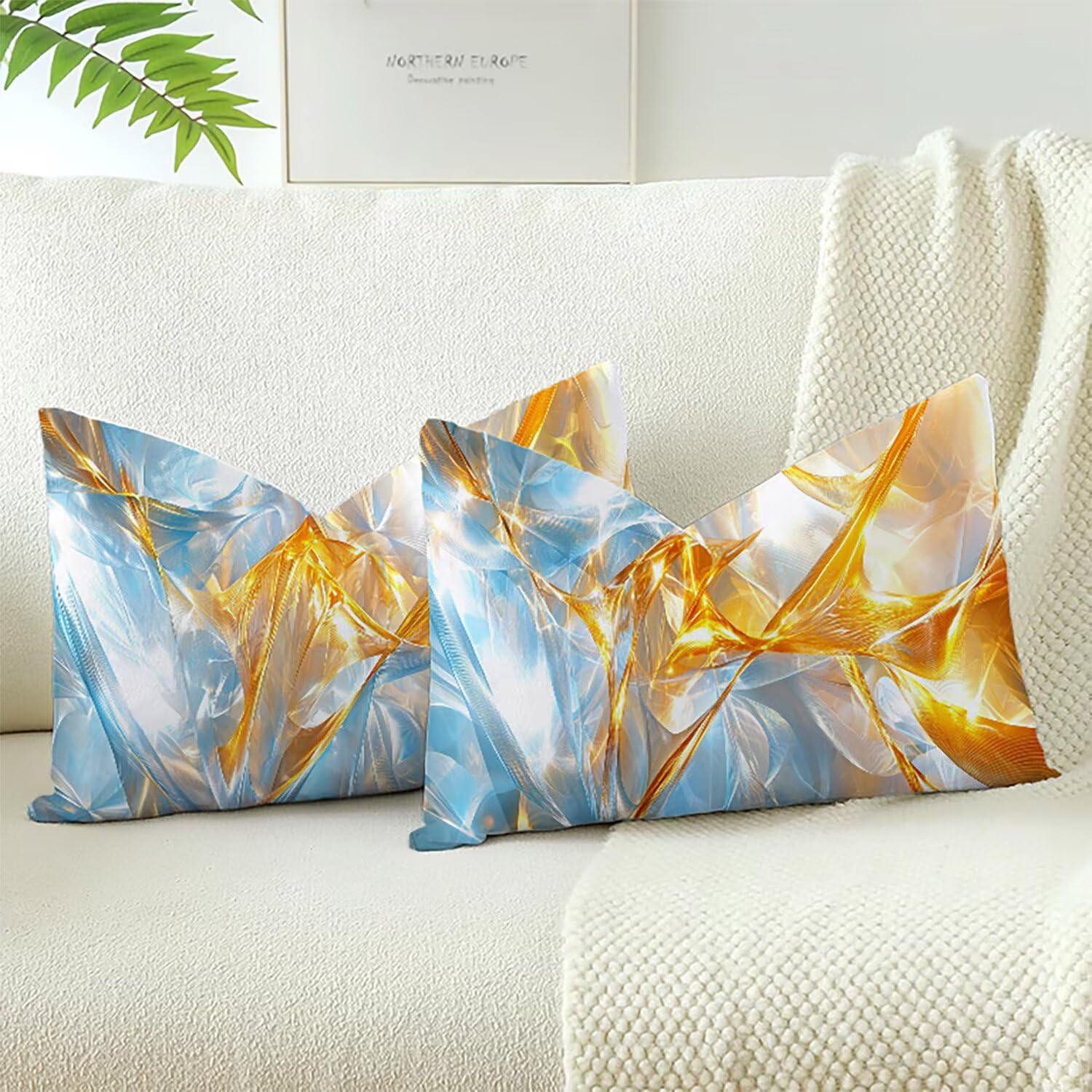 Coussin decoratif canape 70x40cm lavable en velours jaune lot de 2