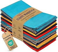 Vista 49 de Ruvanti - Juego de 12 servilletas de tela, servilletas de 45 x 45 centímetros lavables, suaves, duraderas, absorbentes, mezcla de algodón.