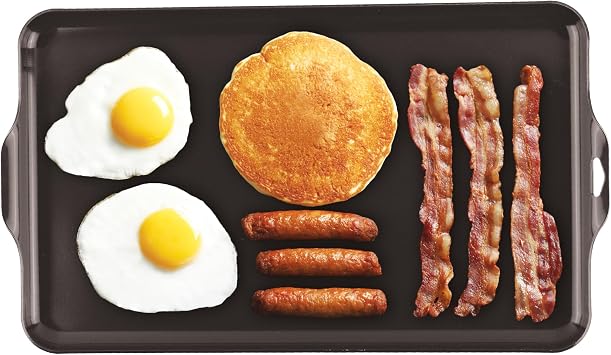 Coghlans Camp Griddle, Lightweight Aluminum, 16.5 x 10" size, PFAS-Free and Non-Stick Ceramic Coating Cooking Surface for Two Burner Stoves, Ideal for Camping and Outdoor Cooking