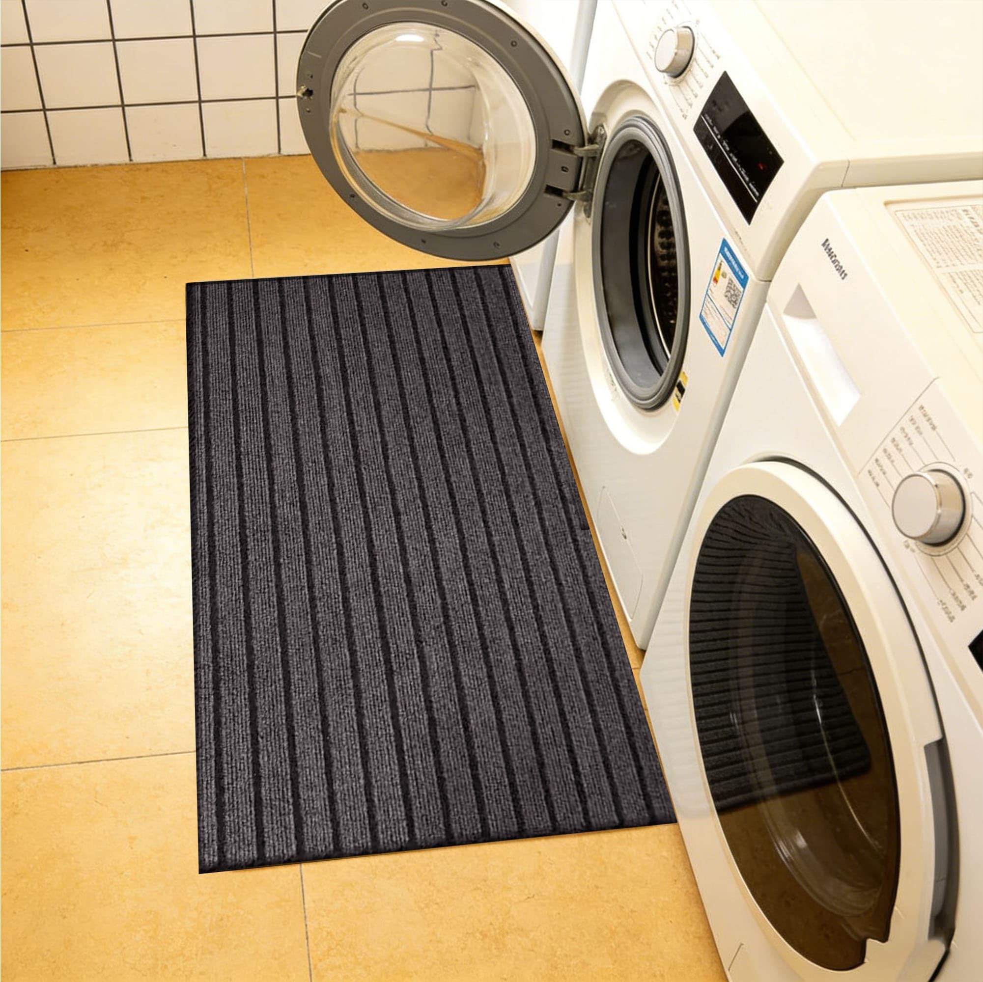 Paillasson entrée 85 x 124 cm pour porte, jardin et cour, tapis gris antidérapant
