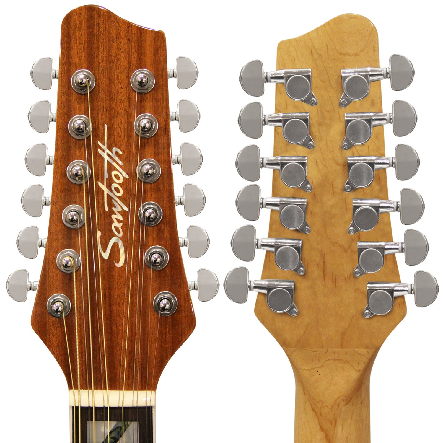 Sawtooth Solid Spruce Top Jumbo Cutaway 12 String Acoustic Electric Guitar with Flame Maple Back and Sides Right-Handed - Image 7