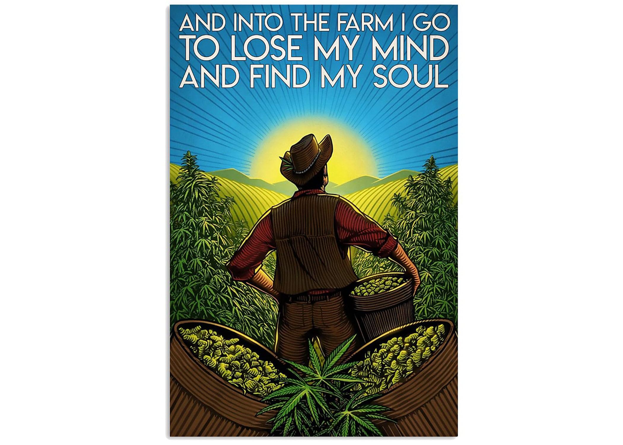 Nuboxx Yt_1 Into The Weed Farm Metal Signweed Wall Art Weed Decor Weed Art Marijuana Wall Art Cannabis Wall Art Weed Poster Stoner Art Weed Gift Metal Tin Sign 6X8 Inch