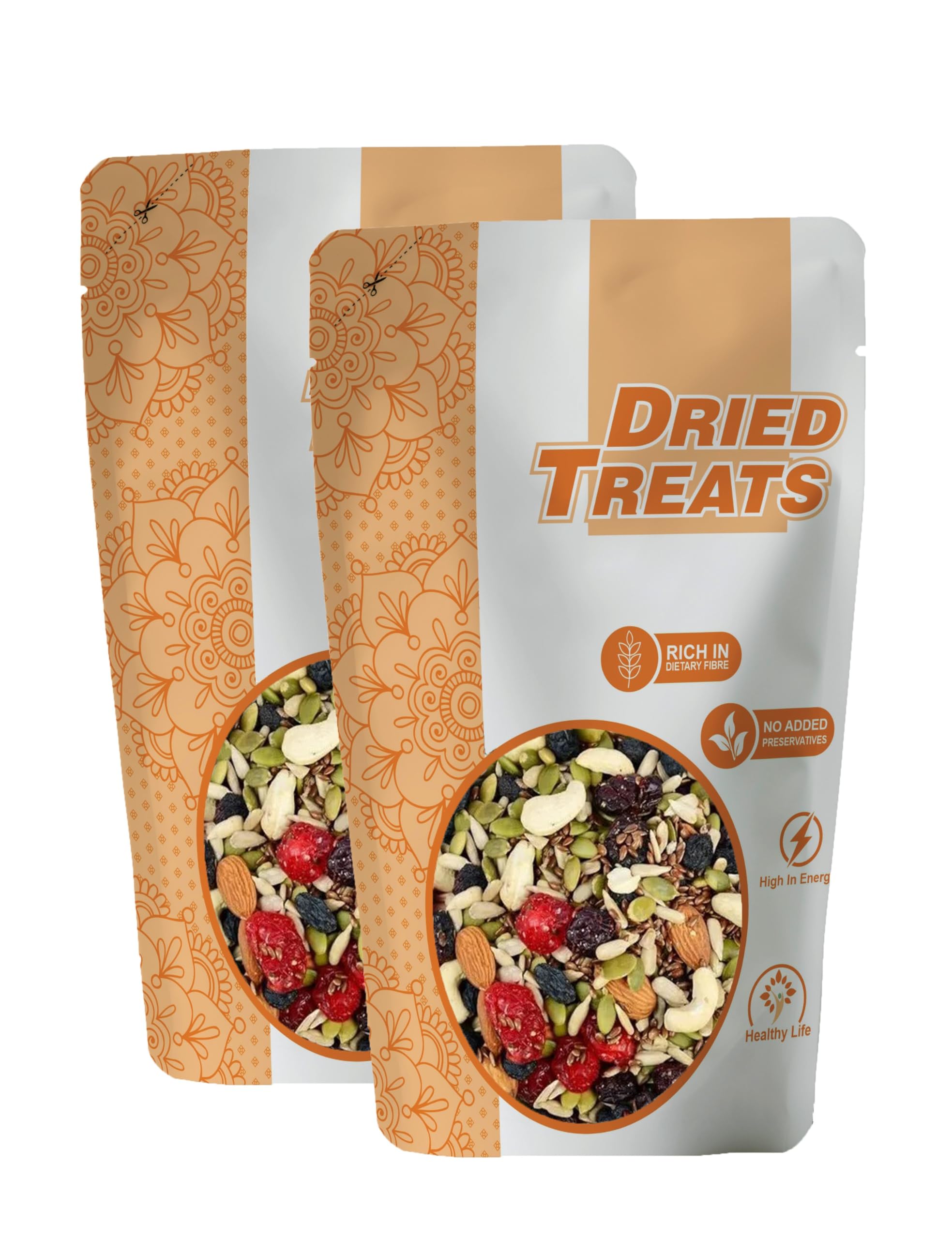 Dried Treats Dried Fruits Nuts And Seeds (Dried Trail Mix/Breakfast, 500g (2x250g))-image-33