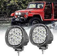 Vista 1 de YCHOW-TECH 2 unidades de 4 pulgadas de luces LED antiniebla de 90 W, barra de luz LED redonda blanca todoterreno, haz amplio, luces LED todoterreno