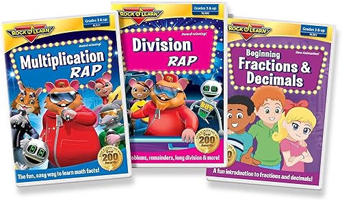 Multiplicación y más Colección de DVD Rap de multiplicación, Rap de división, fracciones y decimales