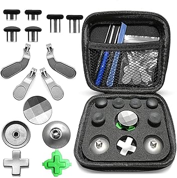 Quartet trade Elite Kit for Xbox One Elite Controller Accessory (6 Different Metal Analog Sticks - 4 Paddles - 2 D-Pads - and 2 Magnetic Base Xbox One Elite Controller Parts)
