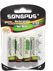 Pilha Recarregável AA 4700 mAh - Cartela com 4 unidades