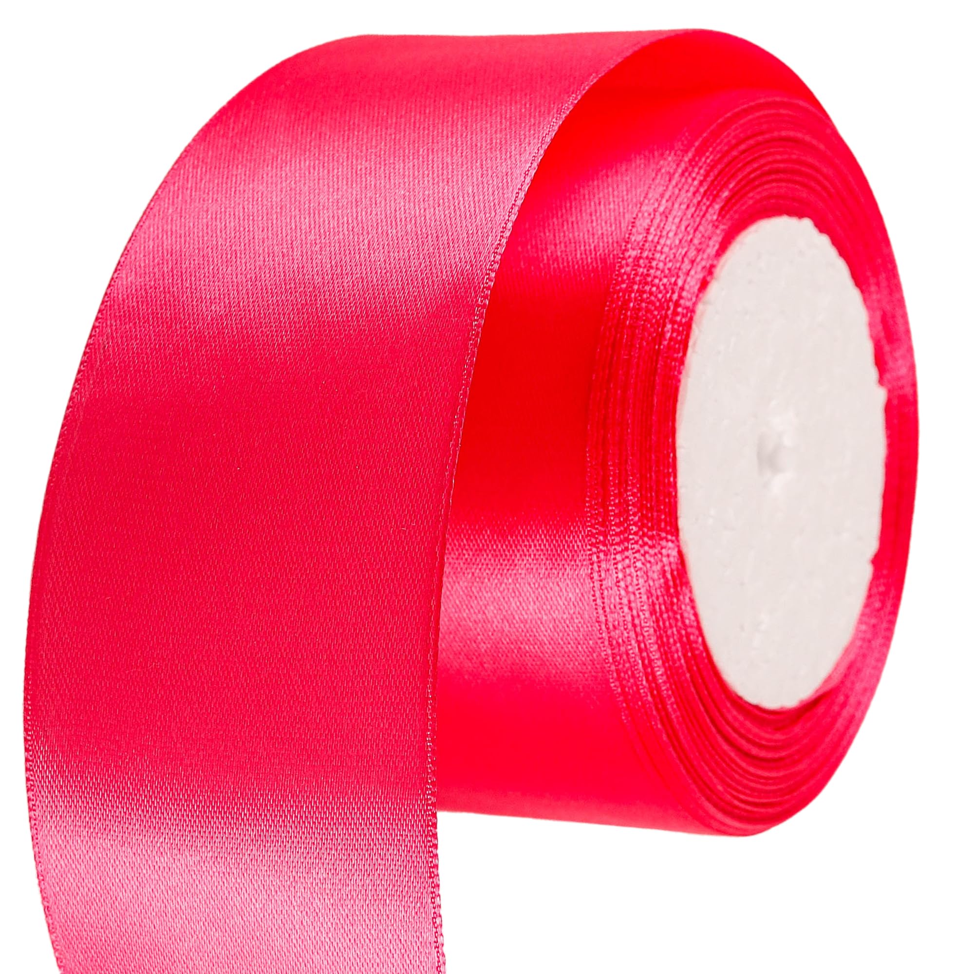 50mm Wide White Ribbon Thick Wedding Car Ribbon 22m, 2 inch Thick White Satin Ribbon for Gift Wrapping Wedding Car Christmas Birthday Cake Hair Bow Florist Bouquet Crafts Decorations — view 101