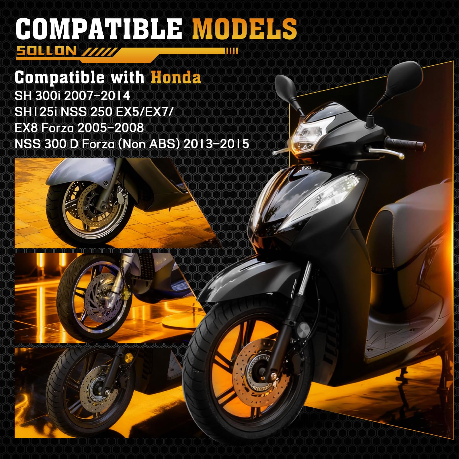 Pastiglie freno anteriore e posteriore per Honda SH 125i /Forza 250 NSS 250 2005-2008/NSS 300 2013-2017/SH 300i SH300i 2007-2014