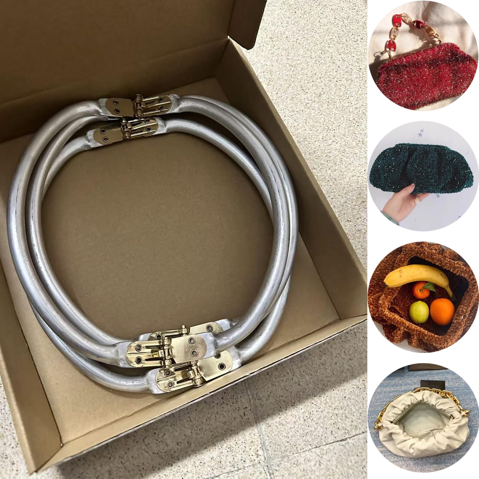 Chiusure Per Borse A Uncinetto - Set 4 Pezzi In Alluminio, 19cm, Per Borse Fai Da Te E Progetti Artigianali - Foto 13