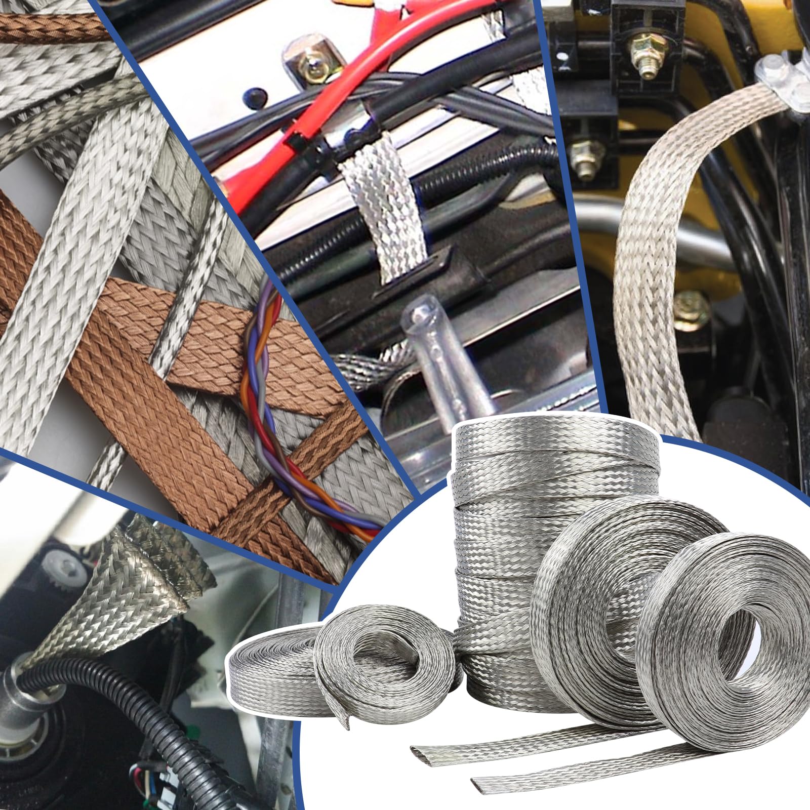 Wire Shielding Electrical Cable Sleeve Tinned Copper Metal Braid - View #3