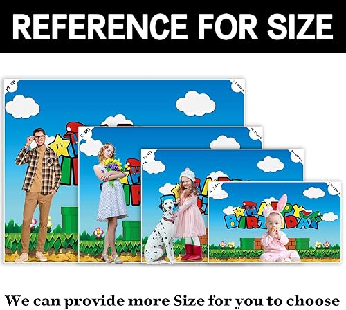 Miniatura 6 de Yriujul Telón de fondo de videojuegos de cumpleaños de 68 x 45 pulgadas de tela de 68 x 45 pulgadas, fondo de fotografía de aventura de superhéroes