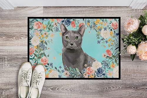 Miniatura 2 de Caroline's Treasures CK3390MAT - Felpudo azul de 18 x 27 pulgadas para puerta delantera, para interiores y exteriores, para entrada, antideslizante,