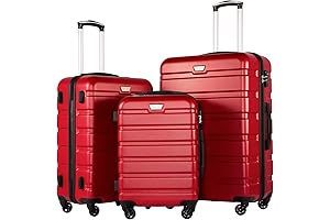 Benetton Luggage 3 Piece Set Suitcase Spinner Hardshell Lightweight TSA Lock