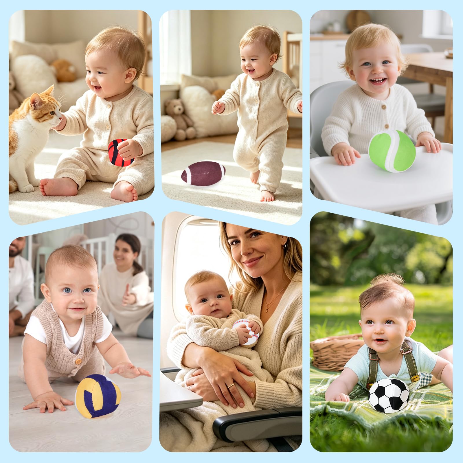 BananMelonBM Sensory Sports Balls für Kleinkinder 3-8