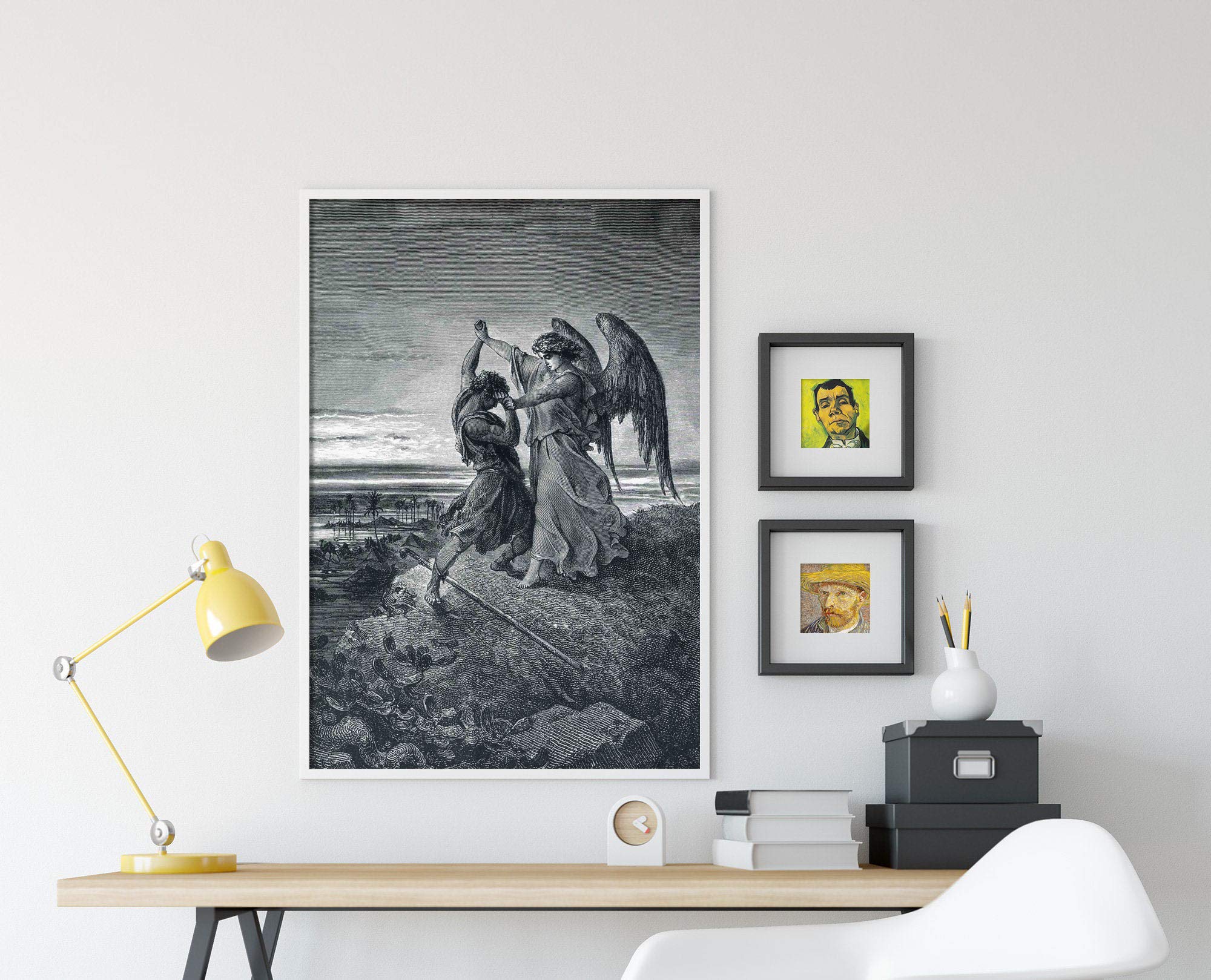 Amazon.com: Gustave Dore - Jacob Wrestling with The Angel (1855