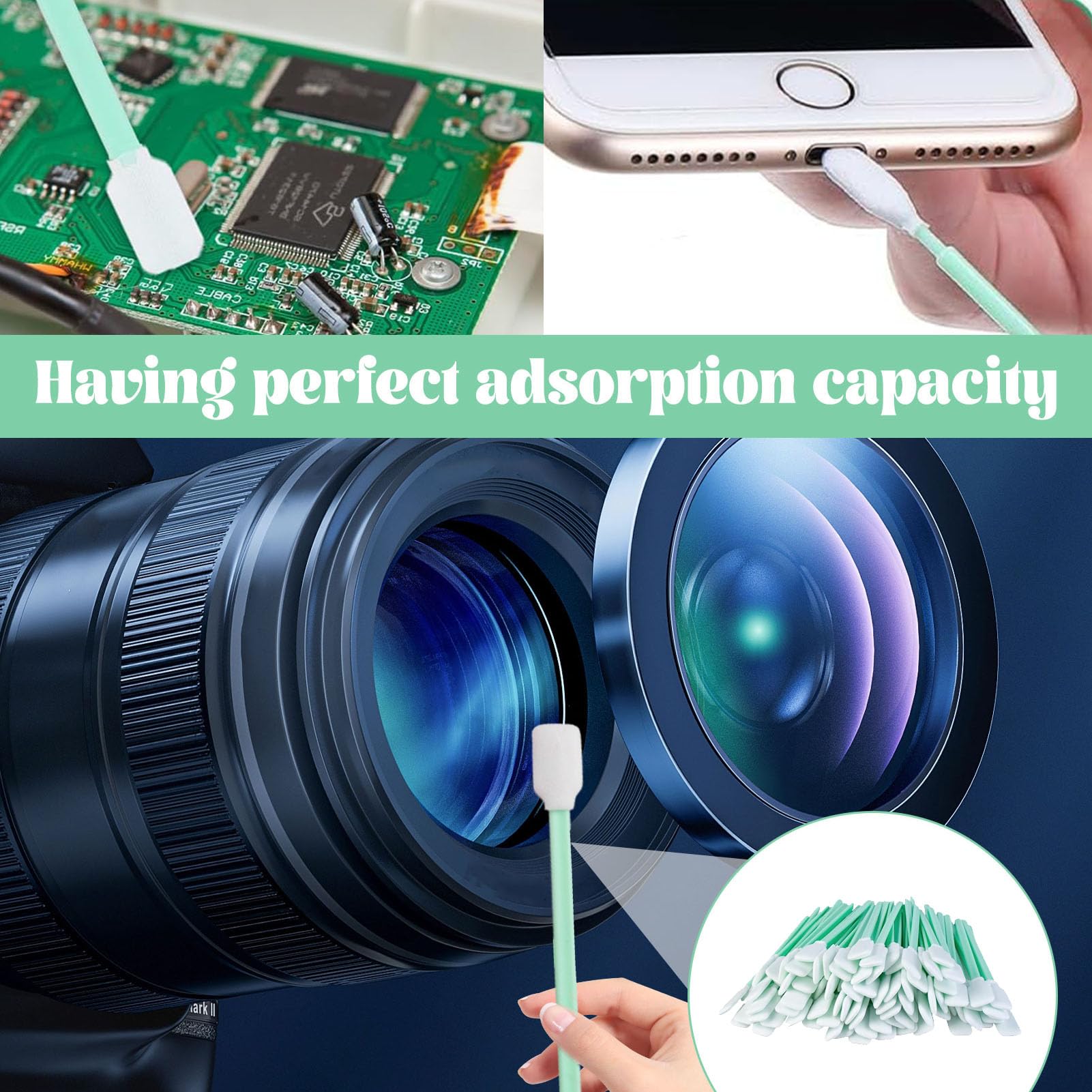 Bastoncini Pulizia Cotone Precisione - 100 Pezzi Per Fotocamere, Elettronica E Modellismo