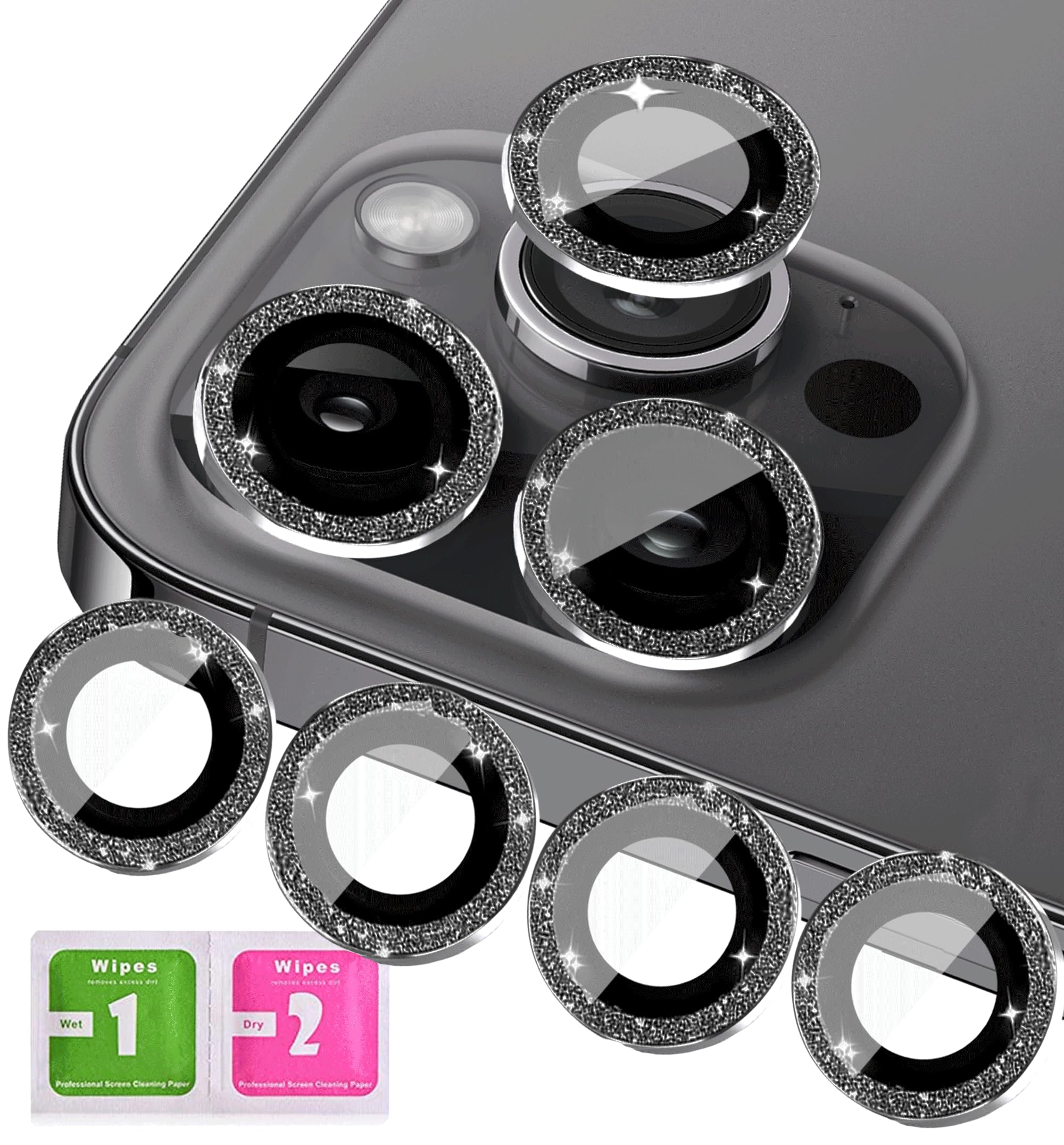 Protezione Fotocamera IPhone 12 Pro Max - Vetro Temperato 9H Con Brillantini