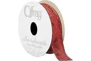 Offray Burgundy Glitter Ribbon
