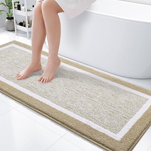 Miniatura 36 de OLANLY - Alfombras de baño de 30x20, tapete de baño extra suave y absorbente de microfibra, antideslizante, lavable a máquina, secado rápido, Azul