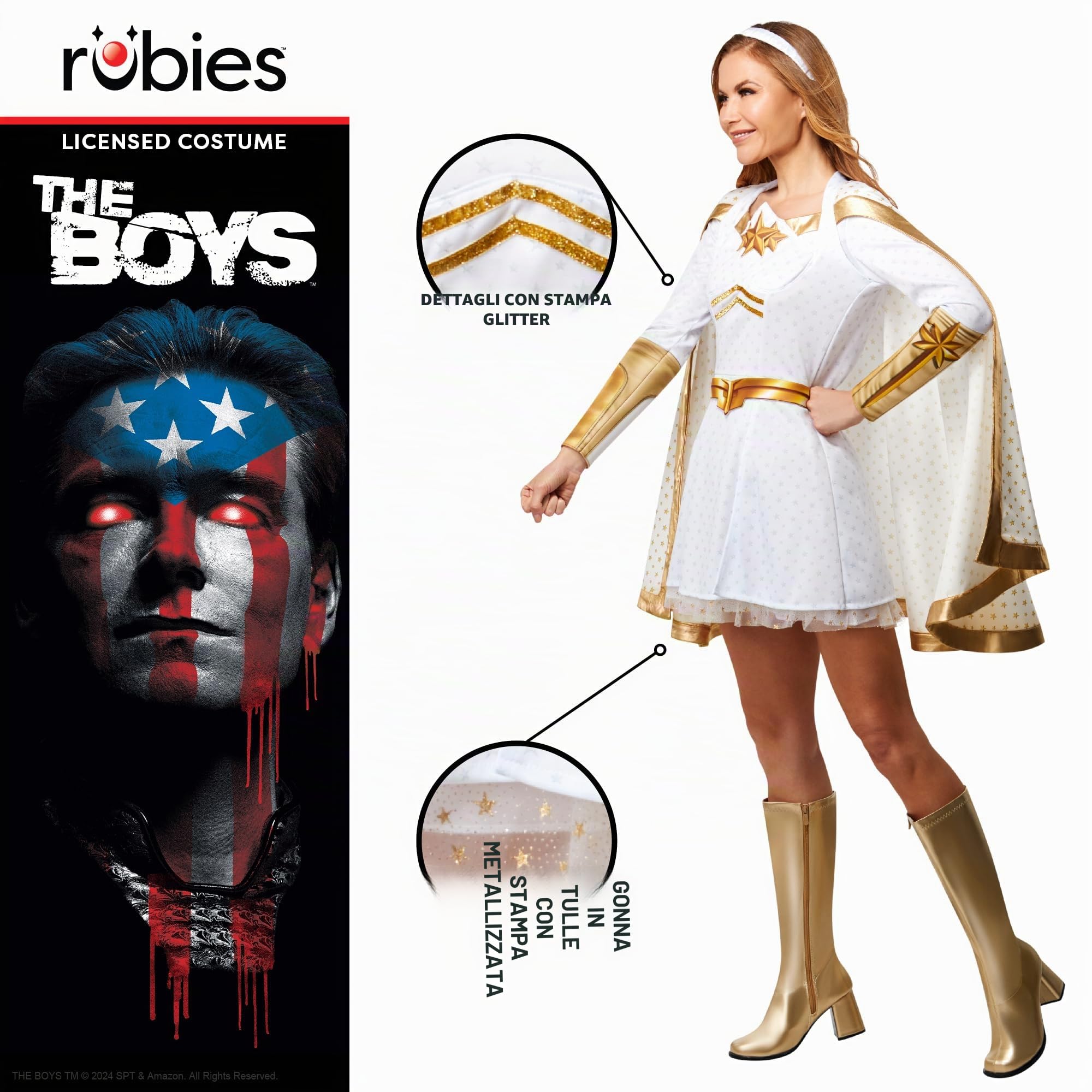 Rubie's 702356 The Boys Homelander Deluxe Costume Starlight adulto, argento