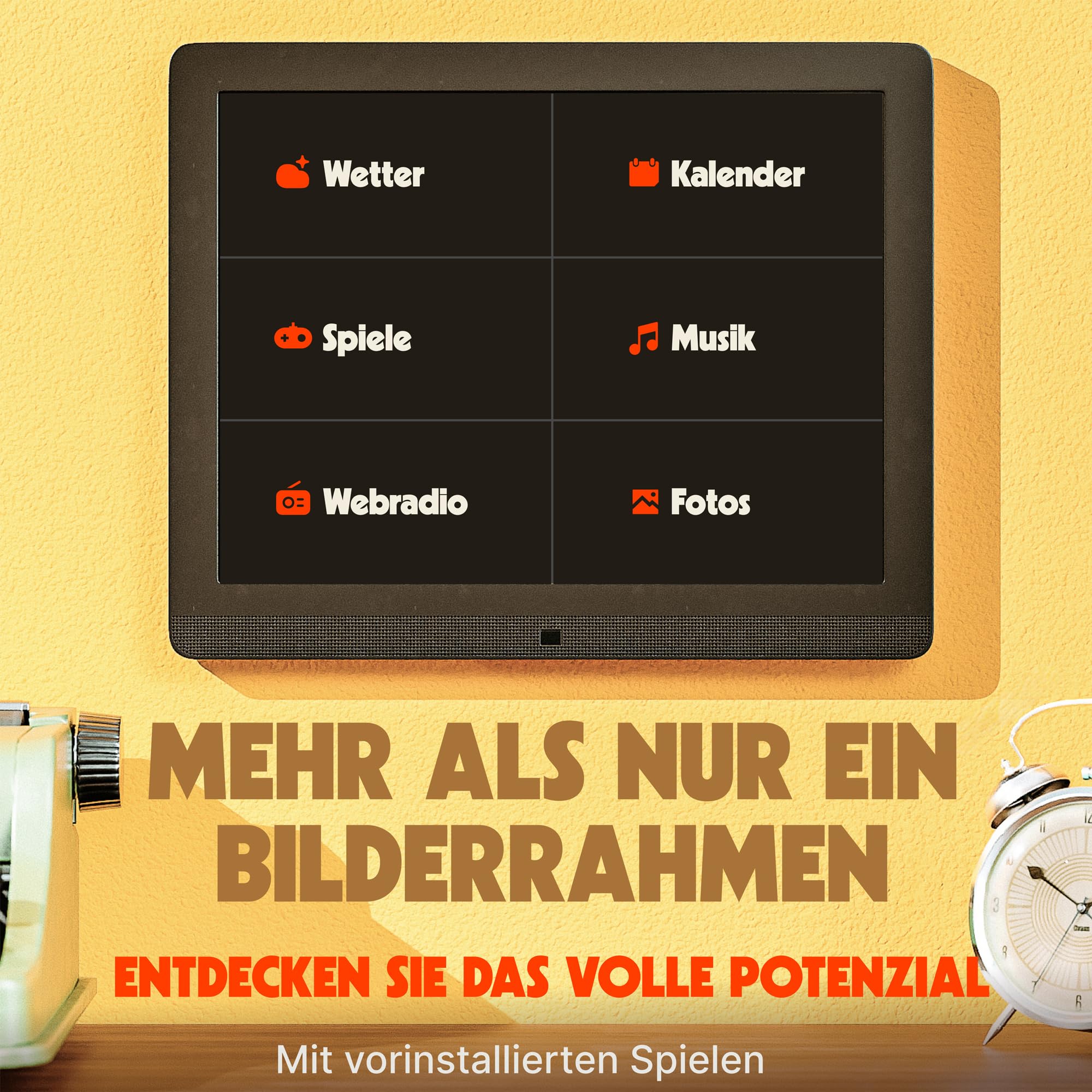 Pix Star - Digitaler Bilderrahmen 15 Zoll mit Bewegungsmelder - Elektronisches Smart Foto/Video-Album - Großes Format mit WiFi, USB, SD Karte - Mattes, Anti-Reflex Dispaly in 4/3-2 Jahre Garantie