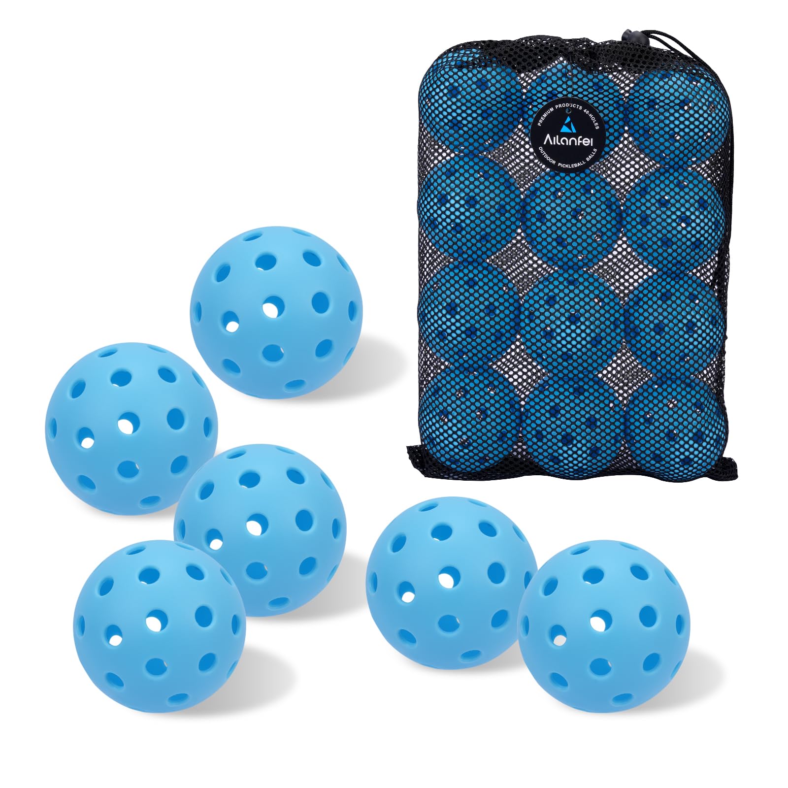 Pickleball Balls 6 Pack | 12 Pack- 40 Holes Outdoor Pickleball with Bag, Perfectly Balanced, High Bounce, Crack-Resistance，USAPA Standard - Multiple Colors