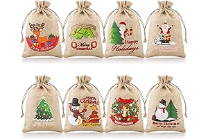FloraSea 192-Count 4x6 Christmas Linen Bags with Drawstrings