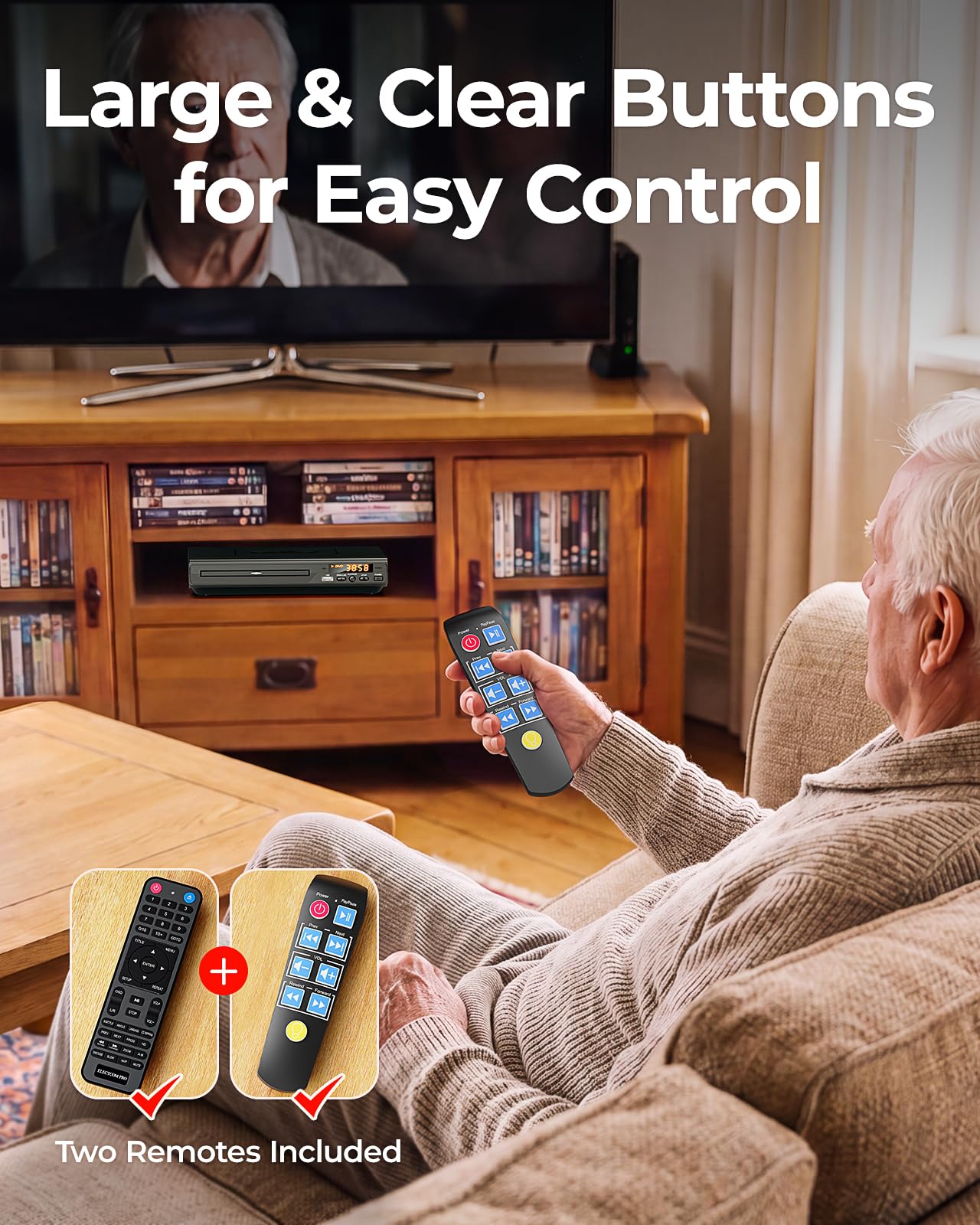 Reproductores de DVD para TV con HDMI, reproductores de DVD que reproducen todas las regiones, reproductor de DVD simple para ancianos, reproductor de CD para sistema estéreo doméstico, incluye cable