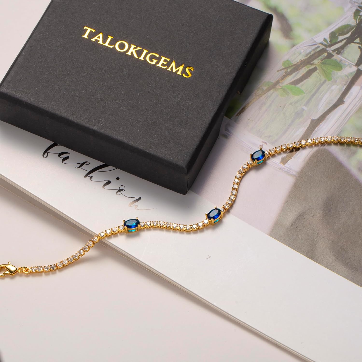 Birthstone Tennis Bracelets for women 18k Gold Tennis Bracelet with Cubic Zirconia Birthday Mother's Day Christmas Gift for Mom Wife Girlfriend - Image 6