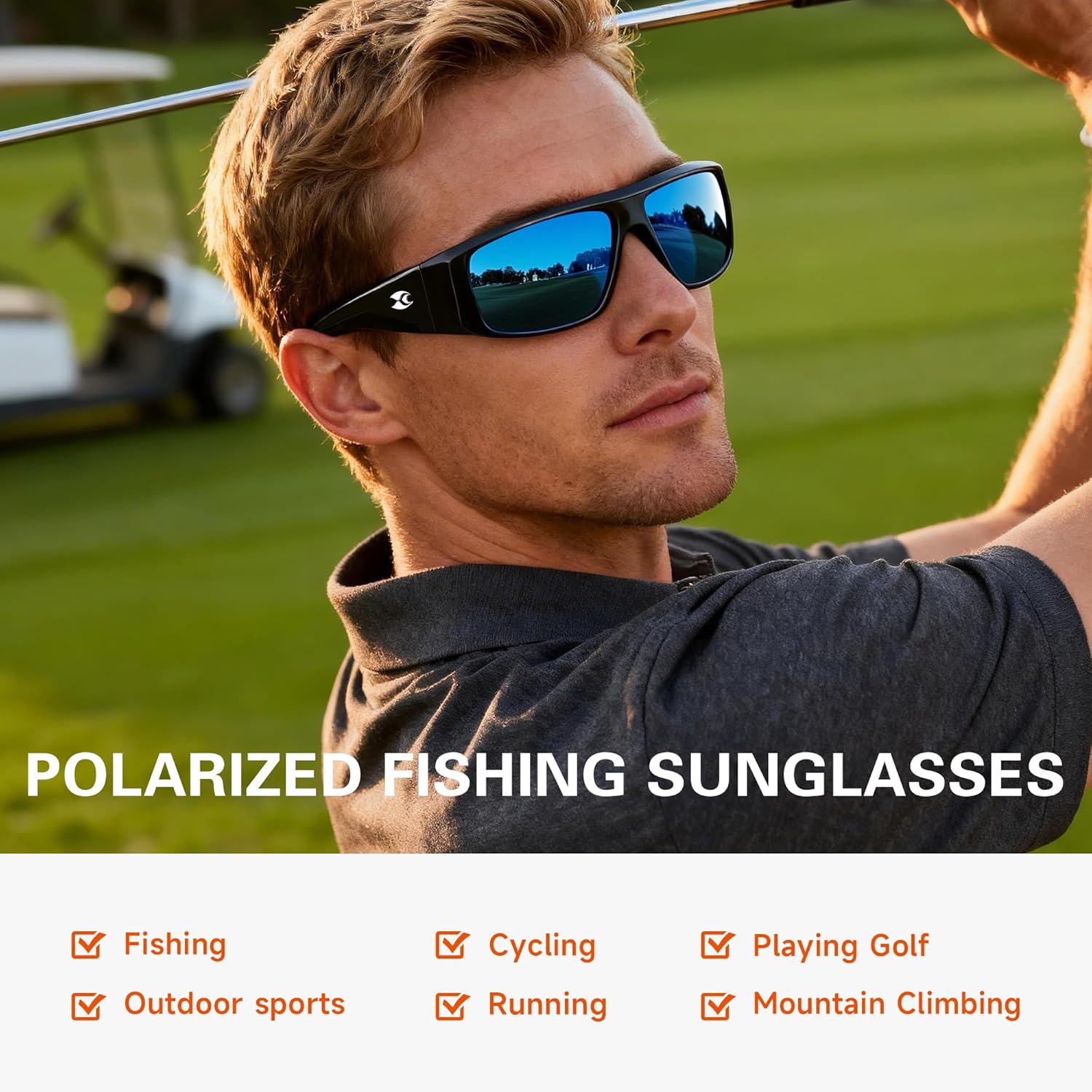 suoso Polarized Fishing Sunglasses for Men: Women UV400 Protection Wrap Around Sports Sun Glasses for Golf Driving Cycling