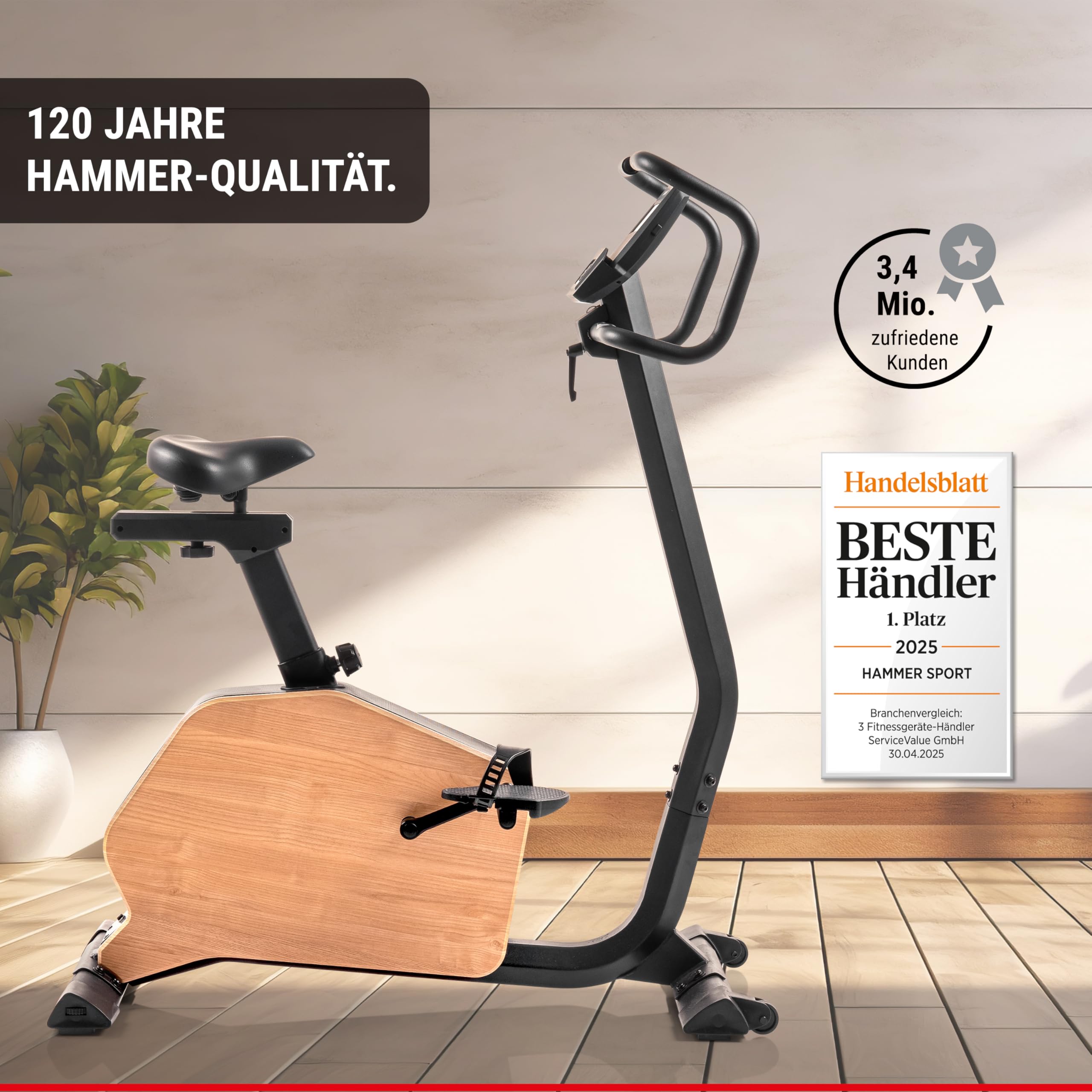 HAMMER Ergometer CardioPace 5.0 NorsK, 24 Programme, Bluetooth, 8 kg Schwungmasse, Kinomap & Zwift