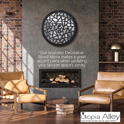 Miniatura 3 de Utopia Alley Espejo redondo - Espejo para pared - Espejo de pared - Espejo moderno para sala de estar, dormitorio y baño - Decoración de espejo para