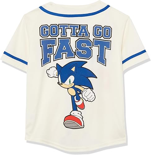 Miniatura 2 de Sega Sonic The Hedehog, Tails & Knuckles - Camiseta de béisbol clásica de malla con botones