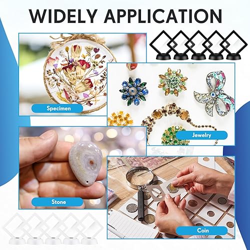 Miniatura 6 de 60 piezas de vitrina flotante 3D de película de PET para joyería, caja de almacenamiento de monedas, soportes para monedas antiguas de desafío,