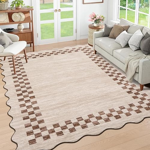 GarveeHome Washable Rug 5x7 Scalloped