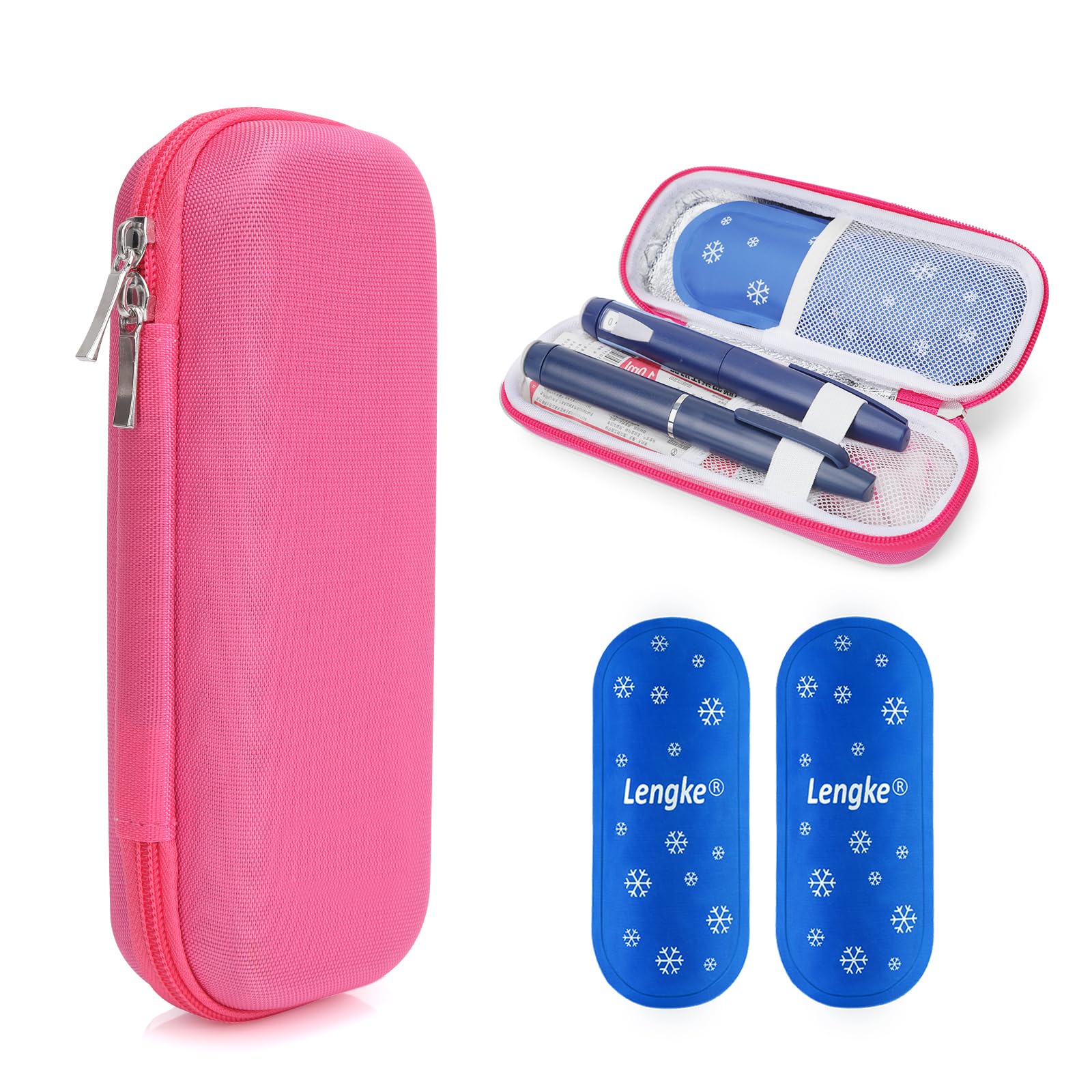 Insulin Travel Cooler Case TSA Approved - Diabetic Travel Case with 2 Ice Packs, Portable EVA Insulation Medication Medication Cooler for Supplies for Traveling & Daily Life