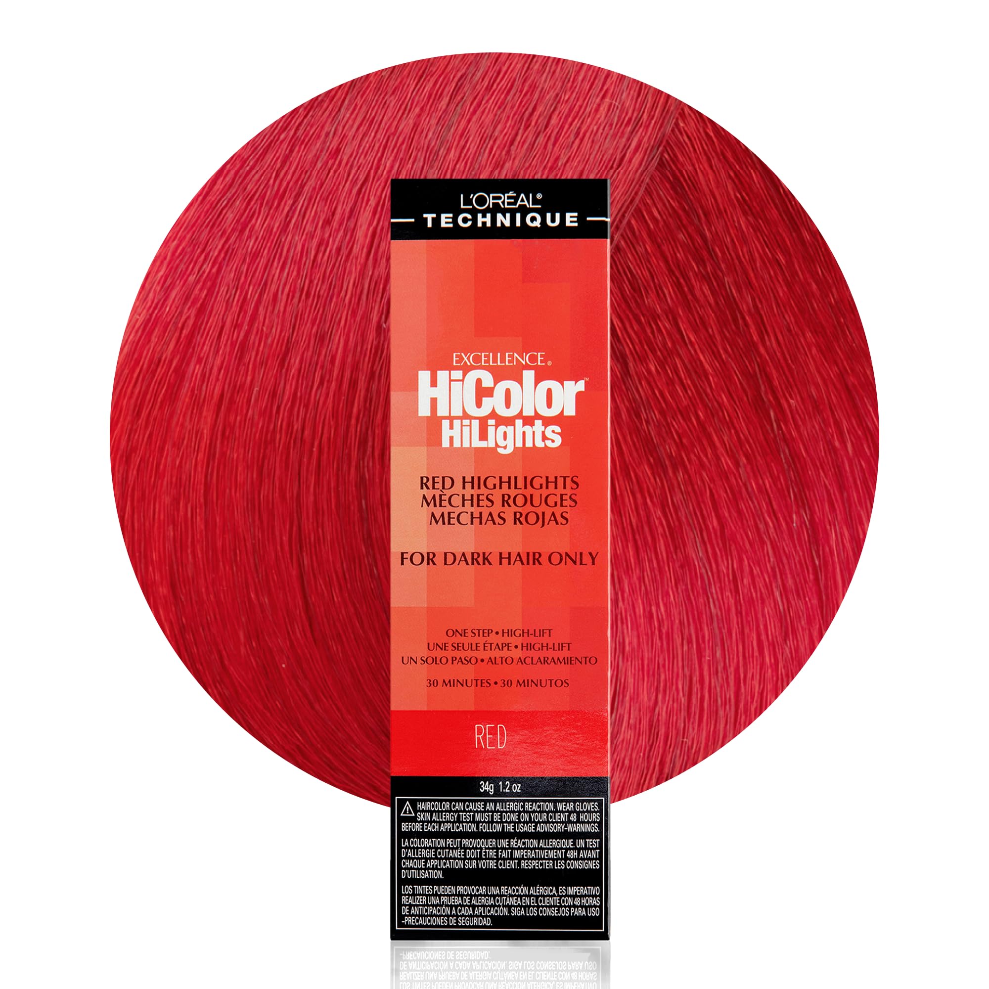 L'OREAL TECHNIQUEHiColor Red HiLights - Intense Red Highlights for Dark Hair, No Pre-Lightening, Rich No-Drip Creme, Easy Application