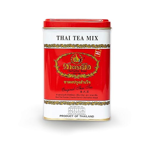 Miniatura 7 de Mezcla de té tailandés original número uno ChaTraMue té tailandés para té Boba, té caliente, té helado (etiqueta dorada 50 bolsas de té)