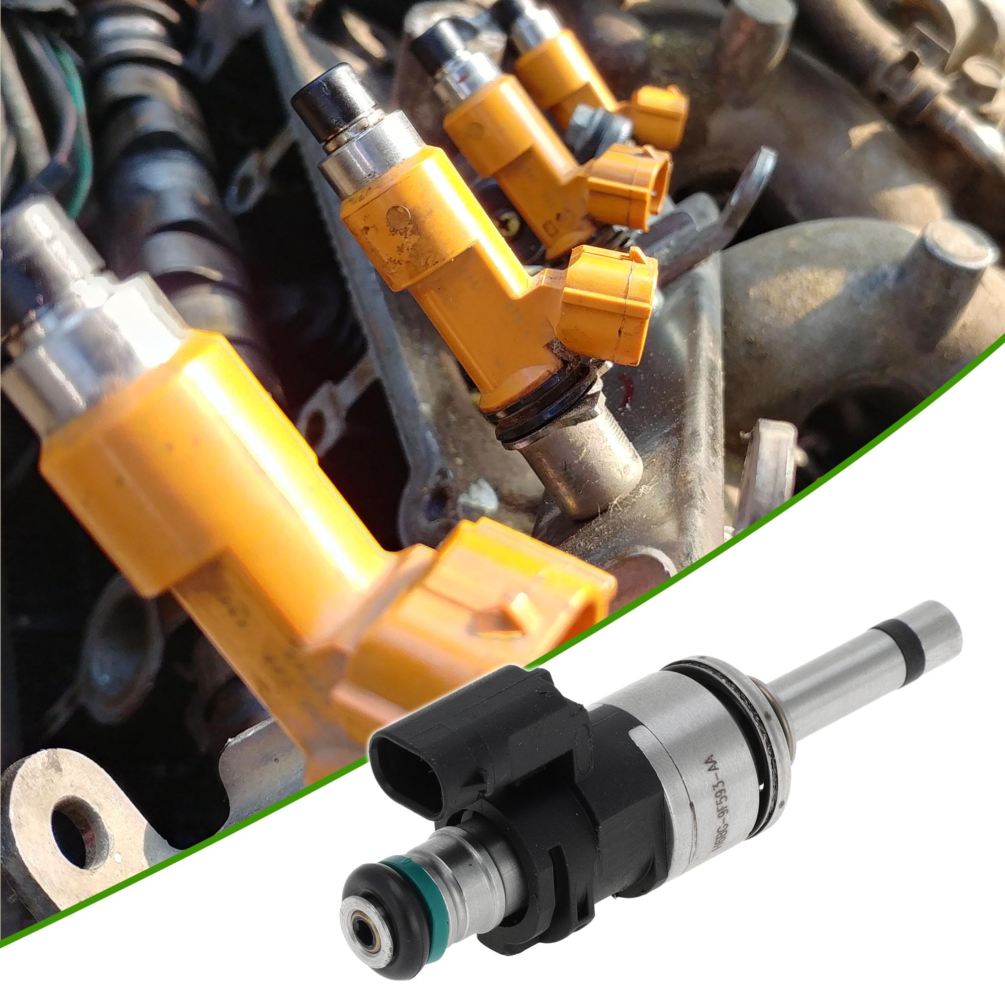 Iniettore di carburante n. H6BG9F593AA per FORD FOCUS 1.0 ECOBOOST 18-19, ugello carburante nero Flow Match, 1 pezzo.