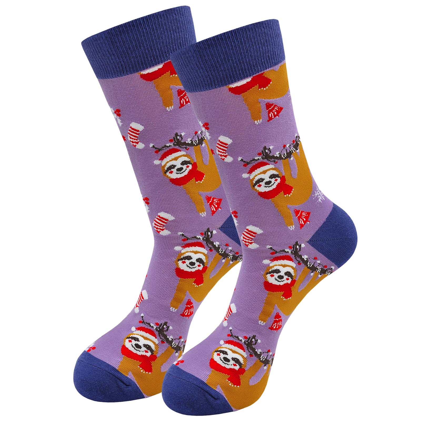 PUTUO Christmas Socks Mens Novelty Funny socks, Cotton Funky Festive Xmas Santa Socks Fantastic Gift for Men, size 6-10