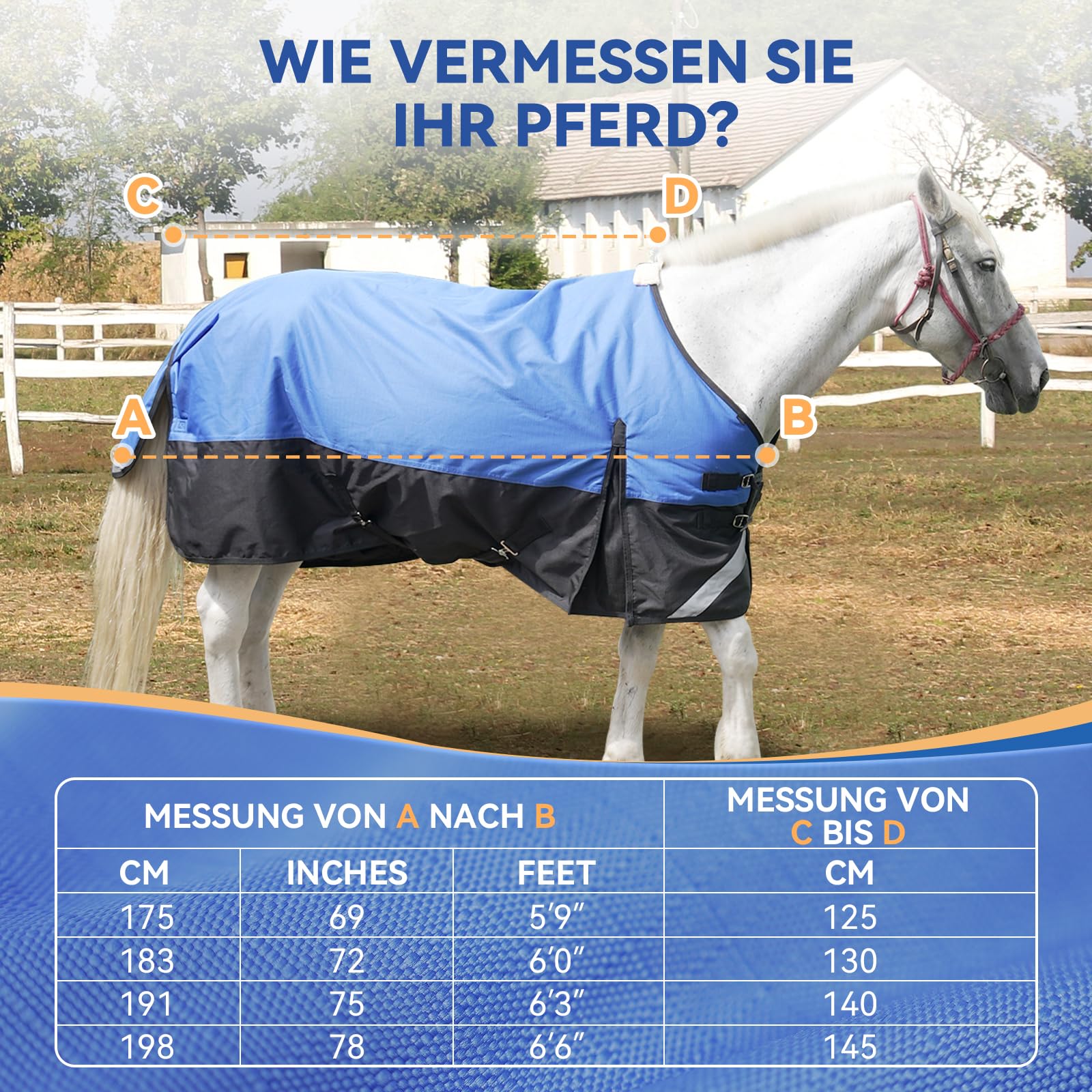 Manta para caballo de invierno de 155 cm, 1200D, impermeable, resistente, resistente, gruesa, con relleno Snuggit de 220 g, transpirable y cálida para caballos